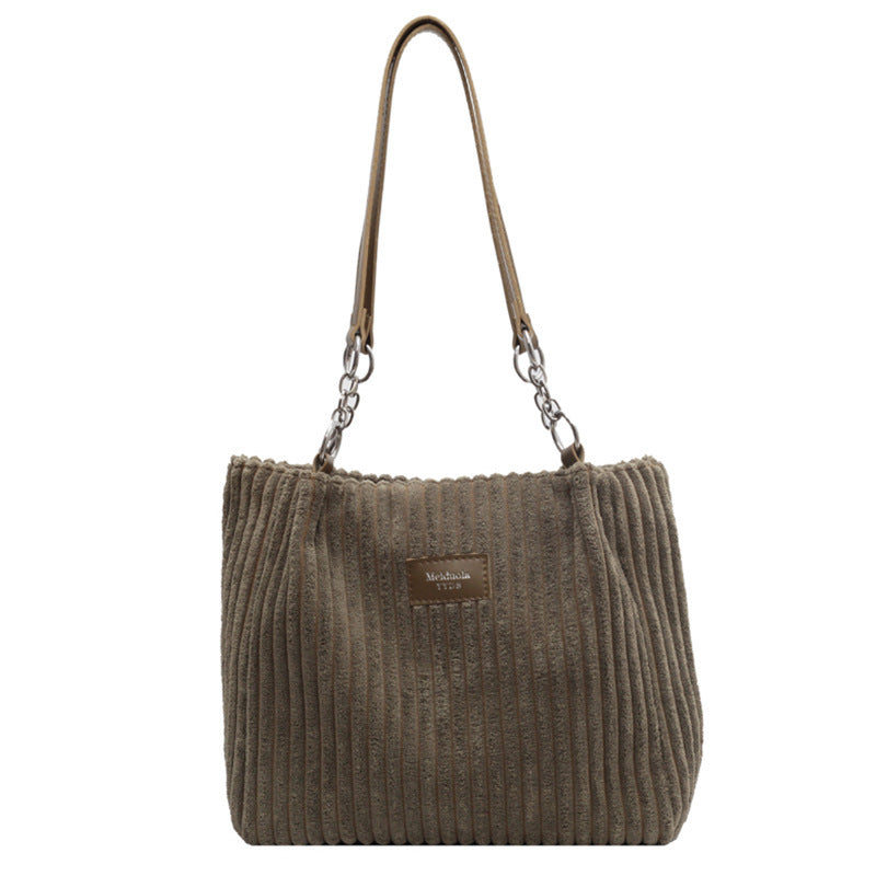 Corduroy Everyday Tote Shoulder Bag for Women