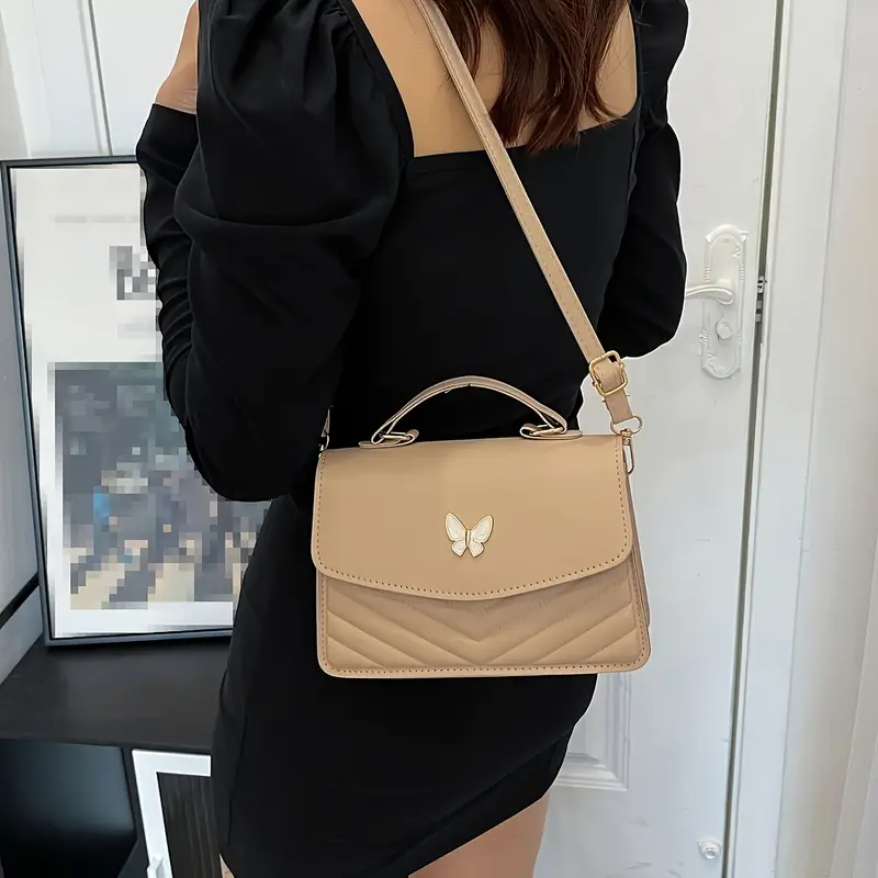 Elegant Faux Leather Crossbody Handbag