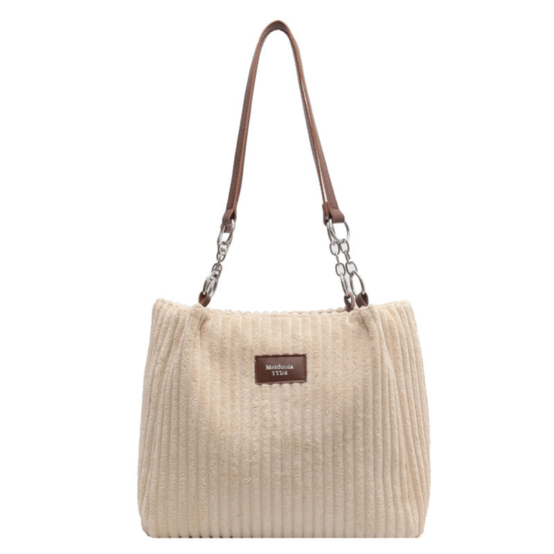 Corduroy Everyday Tote Shoulder Bag for Women