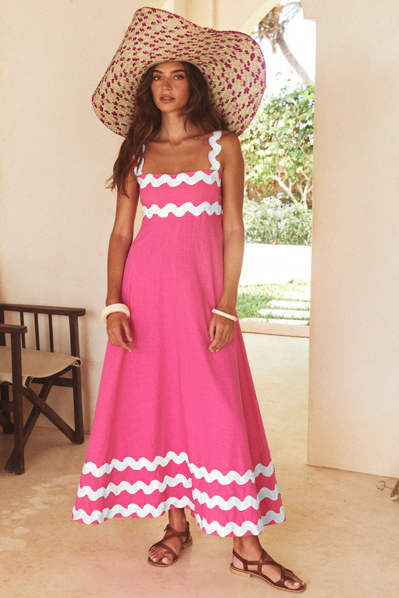 Floral A-line beach sundress with straps