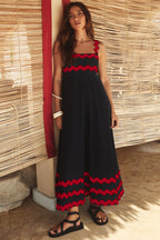 Floral A-line beach sundress with straps