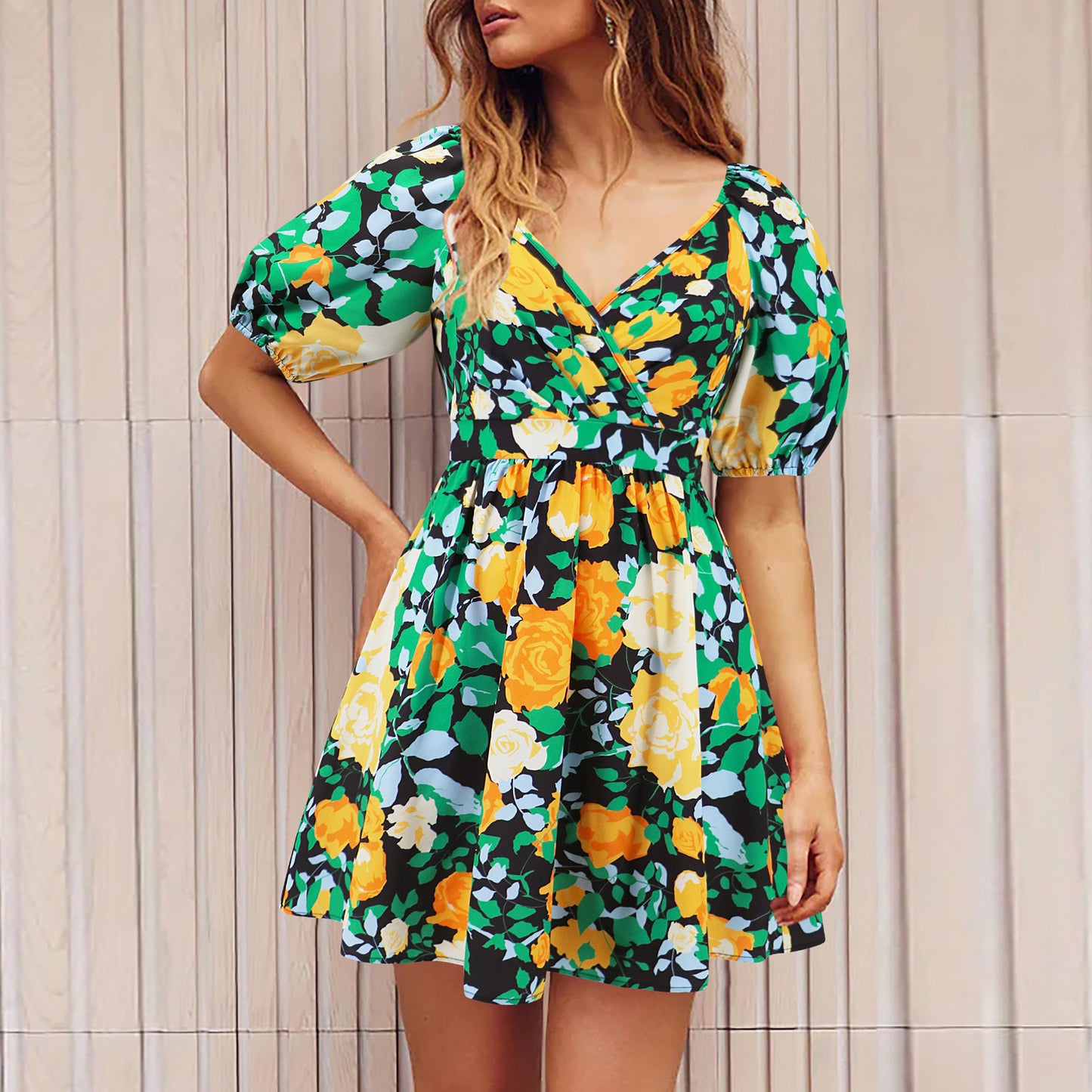 Floral V-Neck Dress