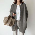 Round Neck Single Breasted Cardigan