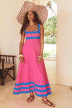 Floral A-line beach sundress with straps