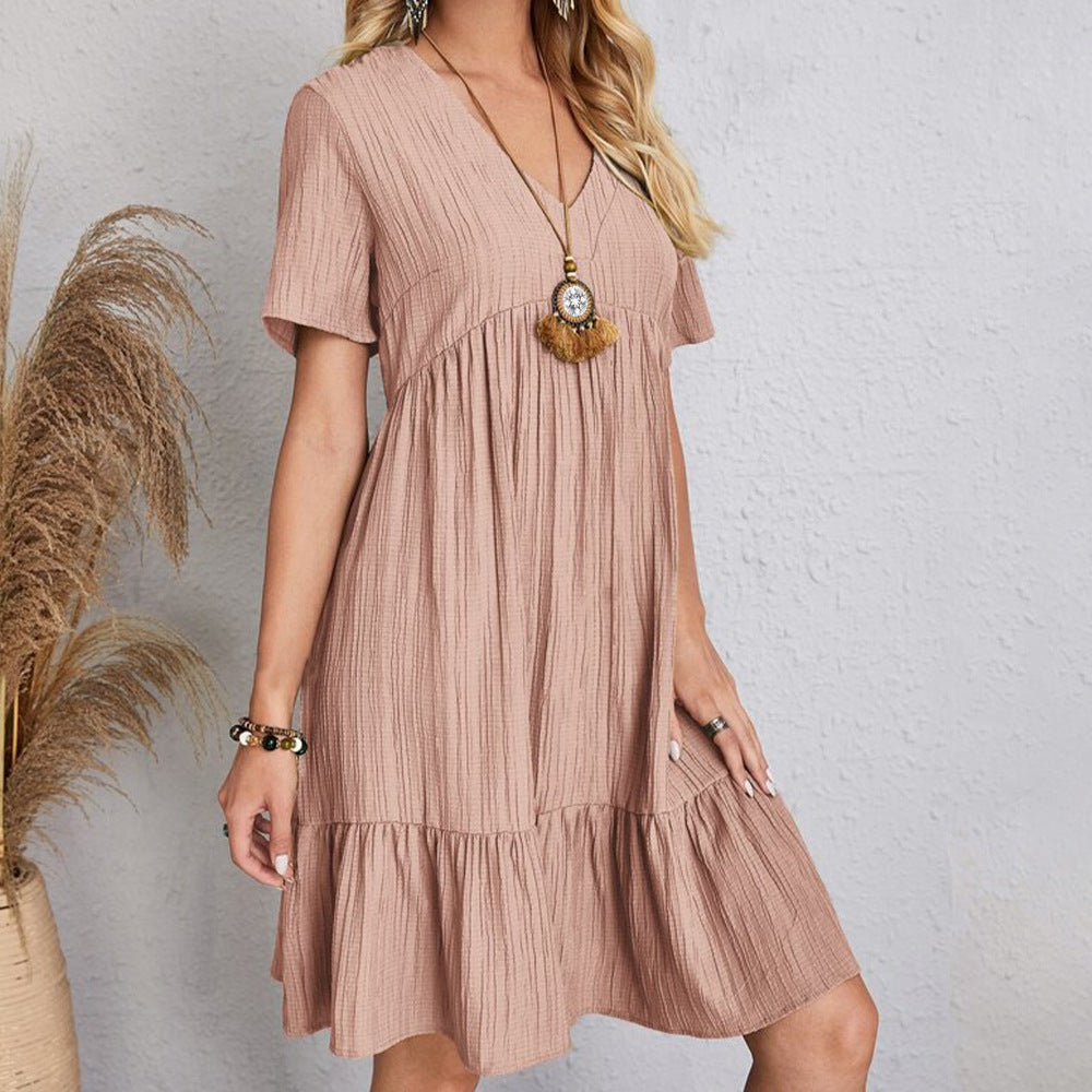 V-Neck Ruffle Summer Dress