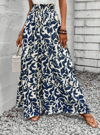 Wide-leg summer linen pants