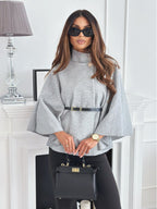 Batwing Sleeve Wool Blend Outerwear