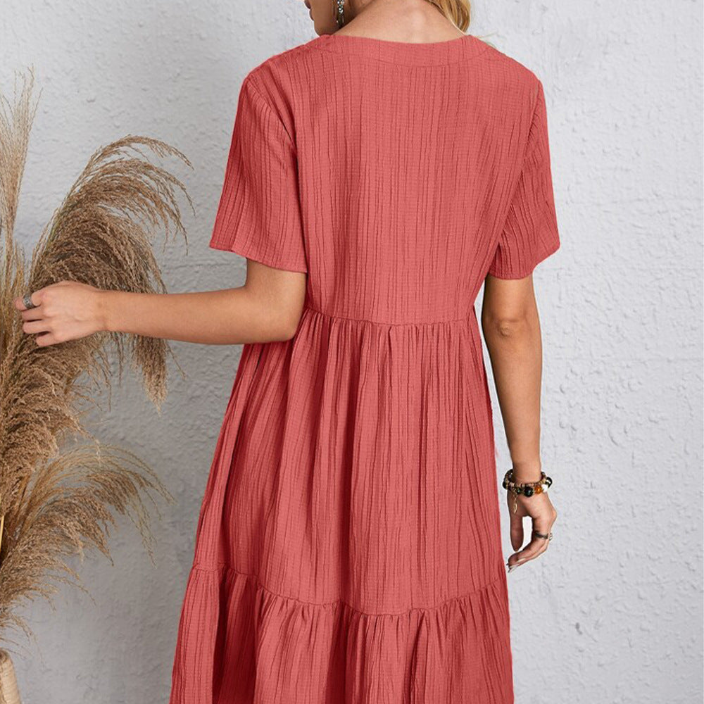V-Neck Ruffle Summer Dress