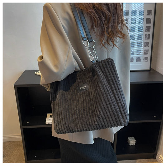 Corduroy Everyday Tote Shoulder Bag for Women