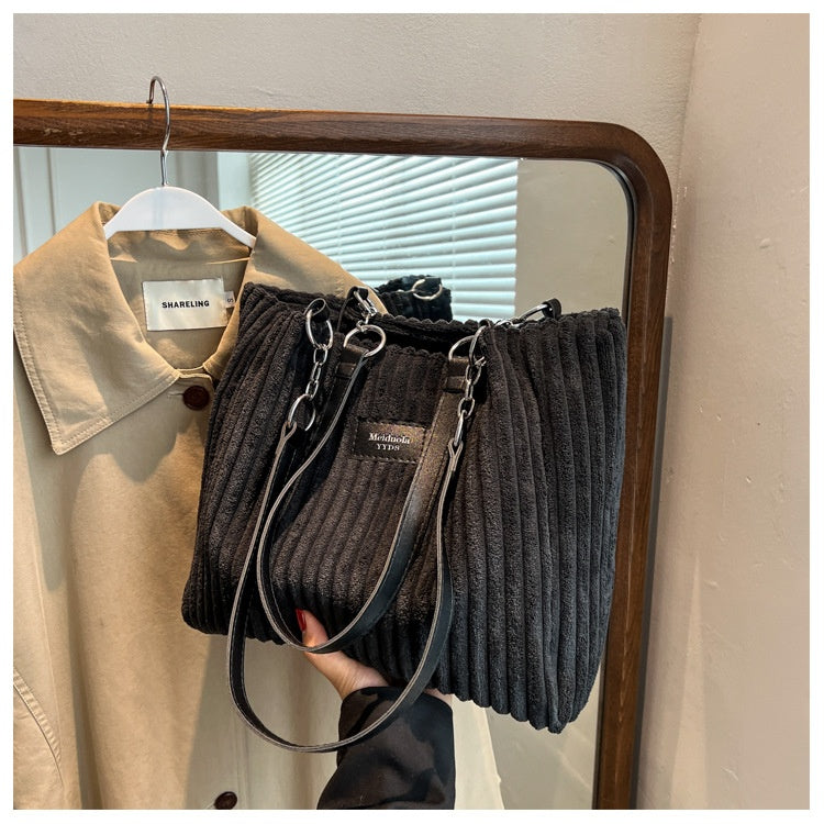 Corduroy Everyday Tote Shoulder Bag for Women