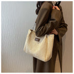 Corduroy Everyday Tote Shoulder Bag for Women