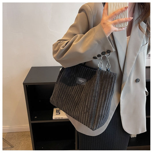 Corduroy Everyday Tote Shoulder Bag for Women