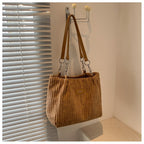 Corduroy Everyday Tote Shoulder Bag for Women