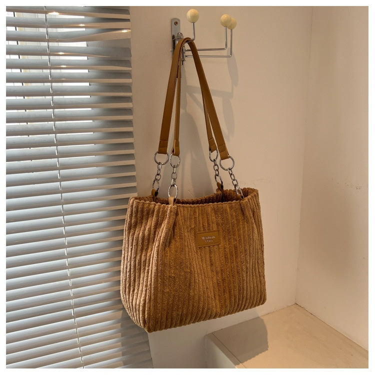 Corduroy Everyday Tote Shoulder Bag for Women