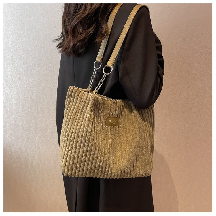 Corduroy Everyday Tote Shoulder Bag for Women