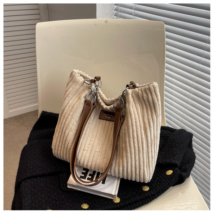 Corduroy Everyday Tote Shoulder Bag for Women