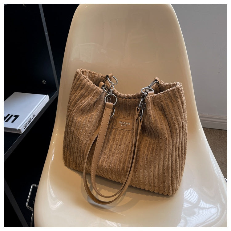 Corduroy Everyday Tote Shoulder Bag for Women