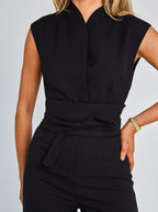 Casual Wide Leg Jumpsuit with V-Neck