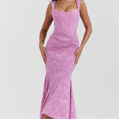 Off-shoulder backless cocktail dress