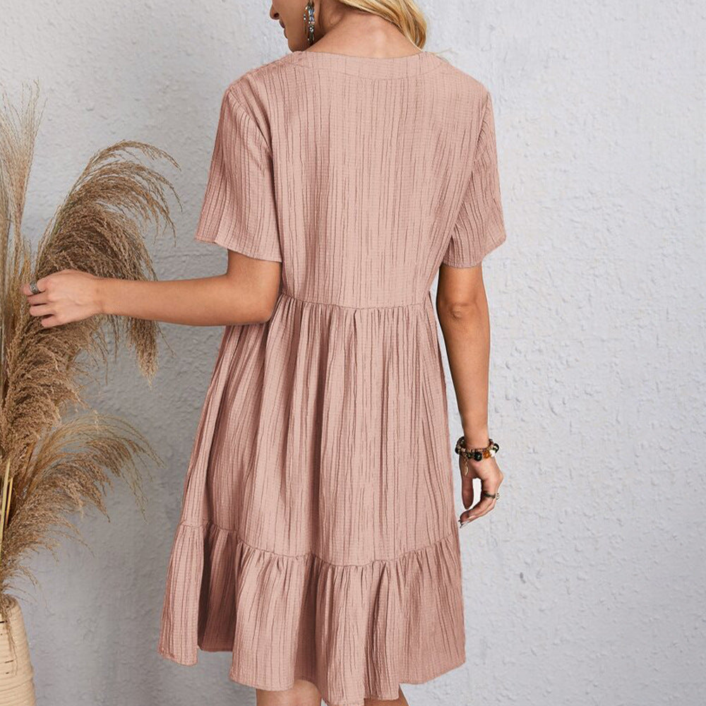 V-Neck Ruffle Summer Dress
