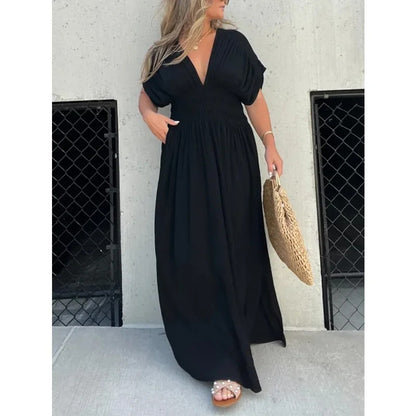 V-Neck Slit Dress