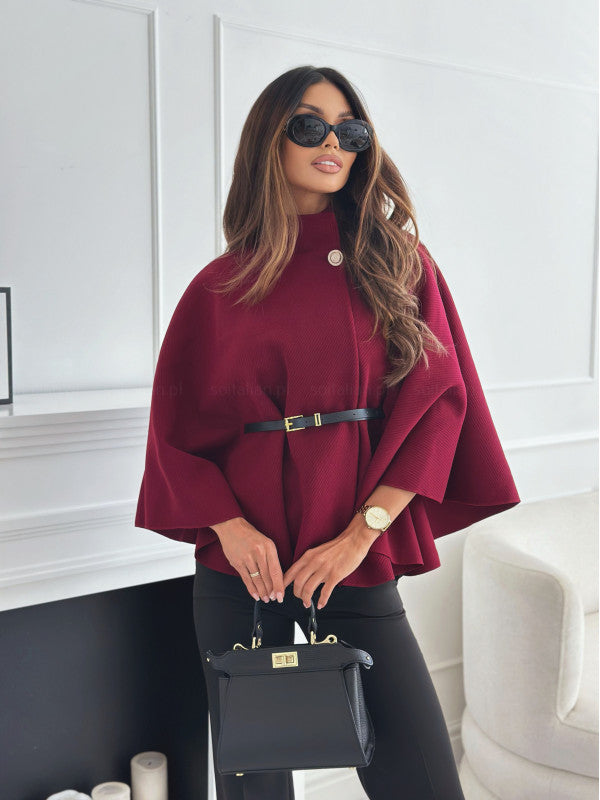 Batwing Sleeve Wool Blend Outerwear