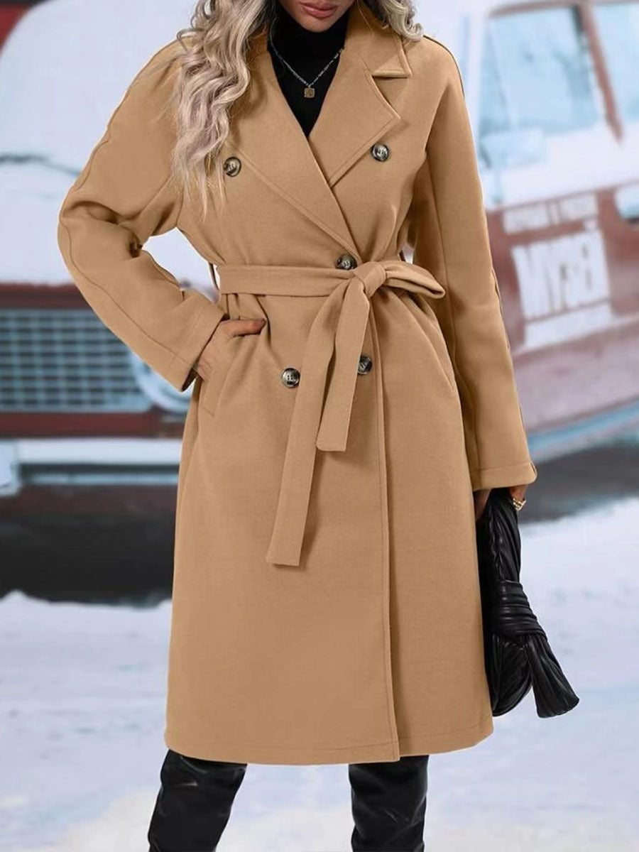Classic Double Breasted Long Coat