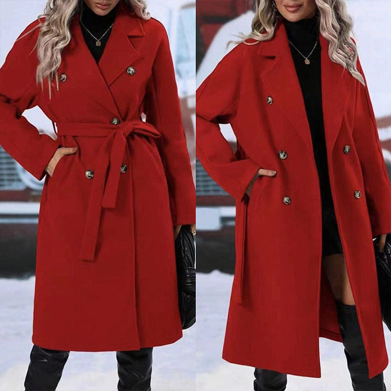 Classic Double Breasted Long Coat