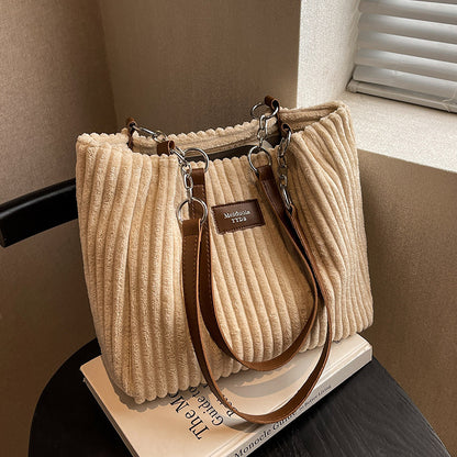 Corduroy Everyday Tote Shoulder Bag for Women