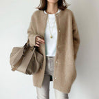 Round Neck Single Breasted Cardigan