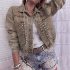 Casual stud rivet jean jacket