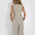 Casual Sleeveless Top with Straight Pants
