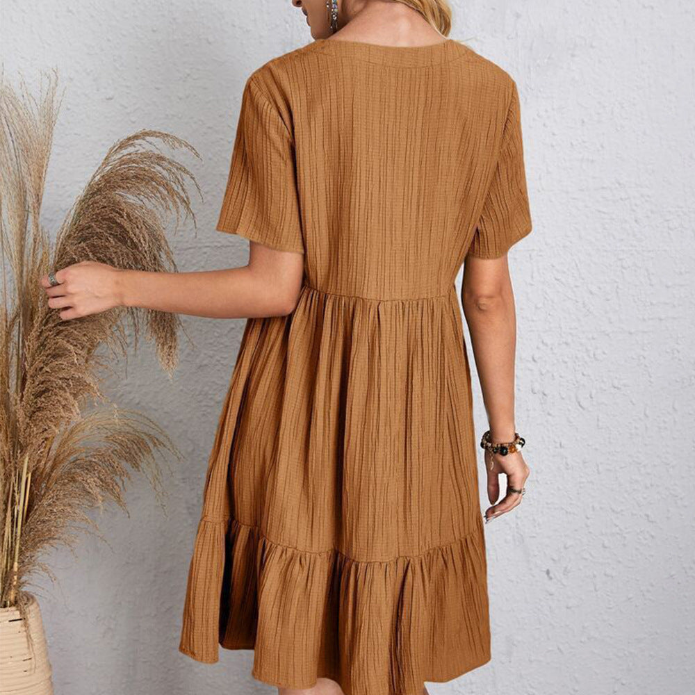 V-Neck Ruffle Summer Dress