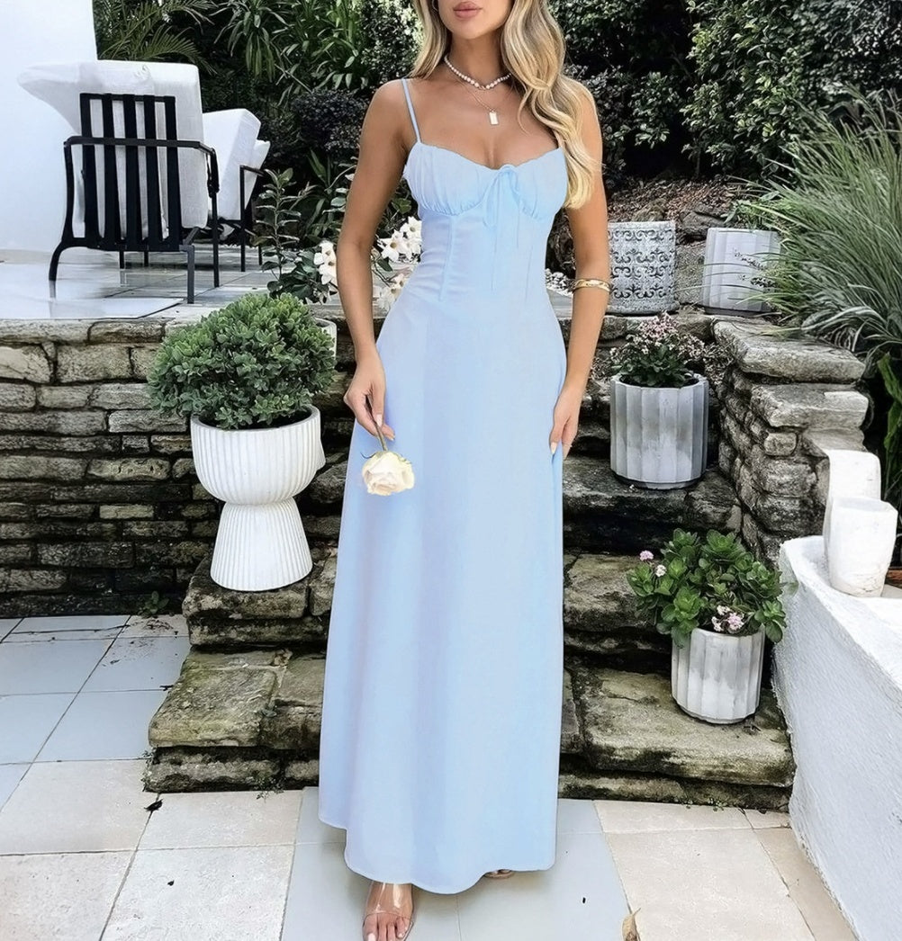 A-line dress with lace-up back detail