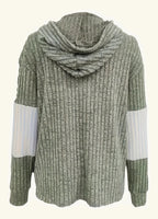 Casual colorblock hooded zip jacket