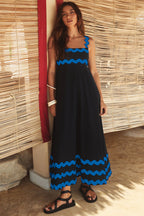 Floral A-line beach sundress with straps