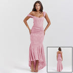 Off-shoulder backless cocktail dress