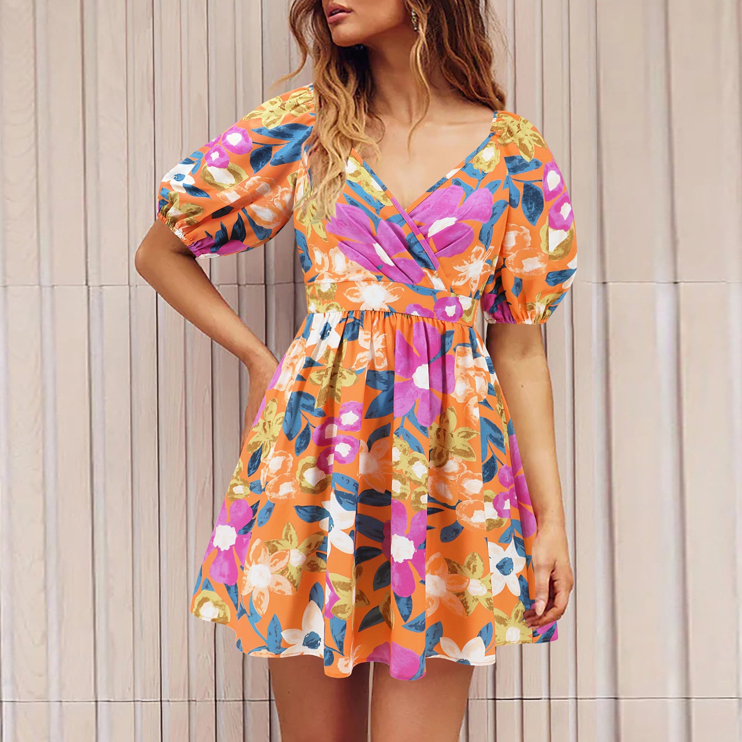 Floral V-Neck Dress