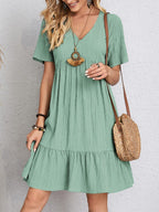 V-Neck Ruffle Summer Dress