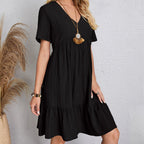 V-Neck Ruffle Summer Dress