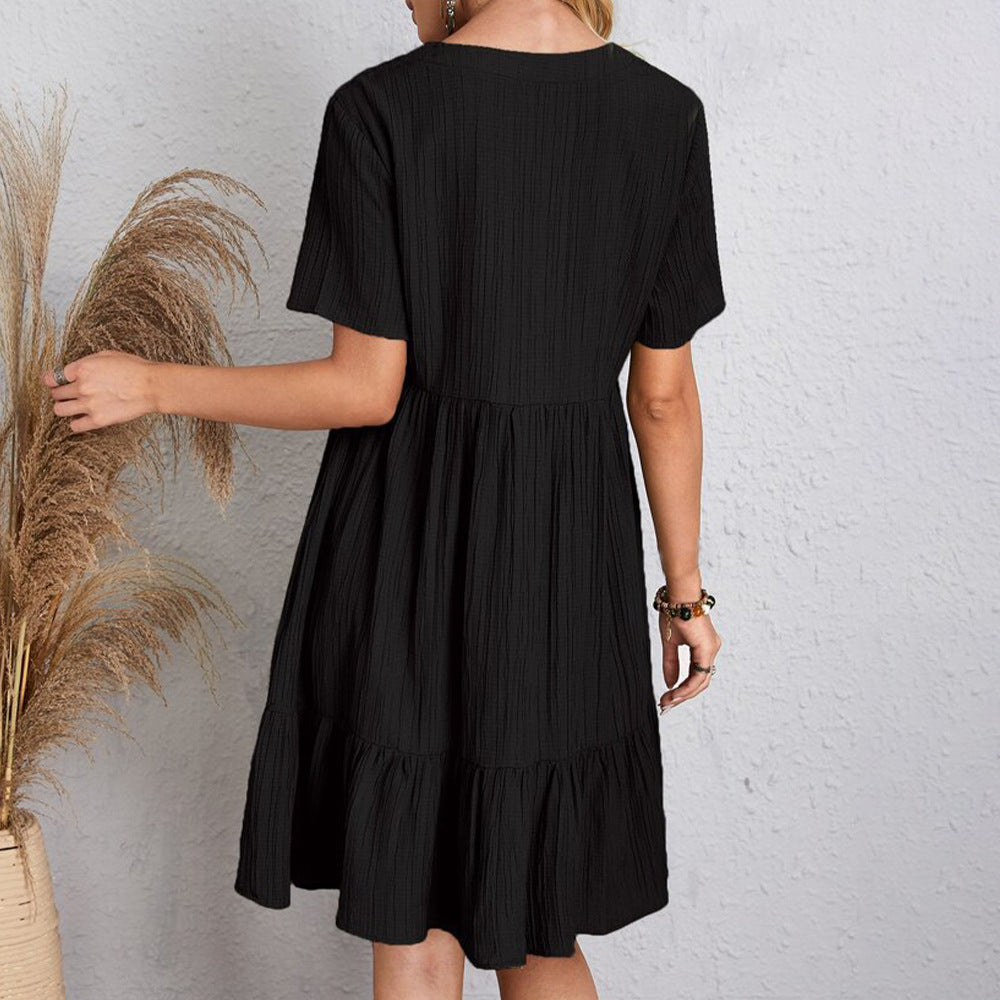 V-Neck Ruffle Summer Dress