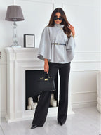 Batwing Sleeve Wool Blend Outerwear
