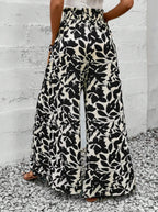 Wide-leg summer linen pants