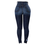 Floral embroidered high-rise jeans