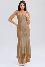 Off-shoulder backless cocktail dress
