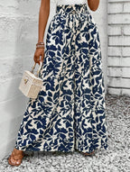 Wide-leg summer linen pants