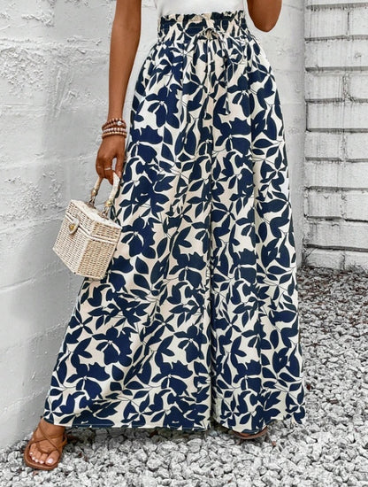 Wide-leg summer linen pants