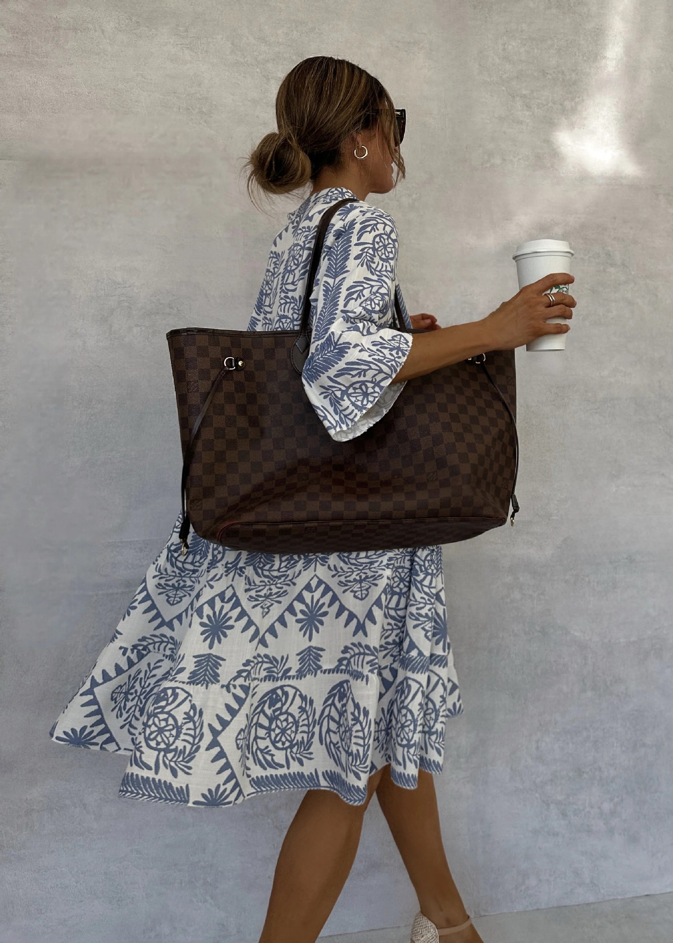 Autumn V-neck ruffle shirt dress