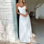 A-line dress with lace-up back detail