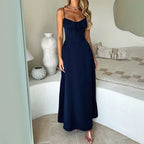 A-line dress with lace-up back detail